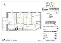 4 pokoje, mieszkanie 67,63 m², piętro 1, oferta nr 2.1.08, Rytm Warki, Warka, ul. Armii Krajowej 4A, 4B